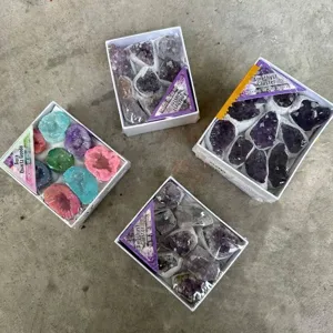 Natürliche Amethyst Cluster Achat Aura Quarz Geode Probe Box Set Unregelmäßige Rohstein Kristalle Für Home Dekor Schmuck DIY