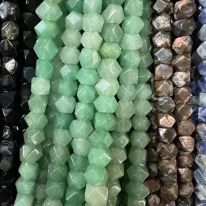 Cuentas de piedra octogonal de ágata turquesa natural para accesorios de joyería