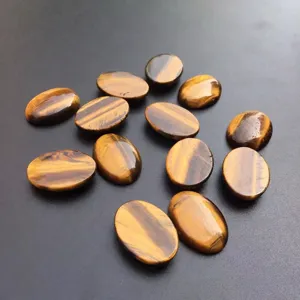 Natural oval tiger's eye cabochons for DIY jewelry and accessory making