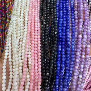 Colorful Sea Shell Round Beads 4mm Loose Beads Strand For DIY Jewelry Making Necklace Bracelet Materials Handcraft Accessories