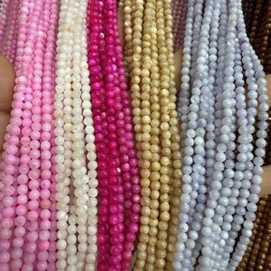 Premium multi-colored 4mm round sea shell beads for DIY jewelry making and accessories