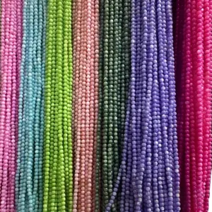 Colorful 4mm round shell beads strands for DIY jewelry making and crafts creations