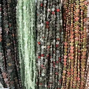 8mm star-shaped natural stone beads in green aventurine and agate for DIY jewelry making