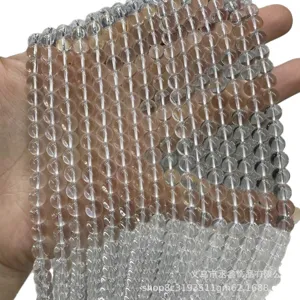 Natural clear white crystal round loose beads for DIY handmade jewelry making accessories