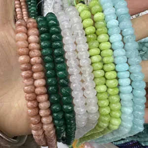 High-quality natural stone 5x8mm abacus rondelle loose beads for DIY handmade jewelry crafts