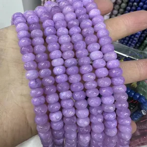 Natural purple stone 5x8mm faceted abacus beads for DIY jewelry making and beading