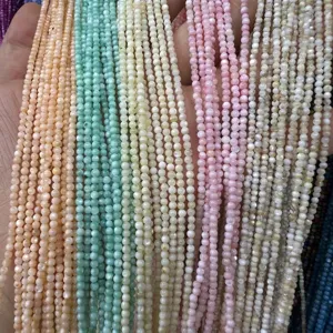 Dyed Sea Shell Round Loose Beads For DIY Jewelry Making Colorful Shell Strands For Bracelet Necklace Handcraft Materials