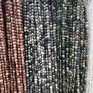 Perles en pierre naturelle plate à facettes 6mm pour la création de bijoux DIY et bracelets