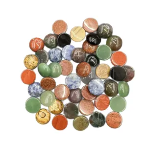 Assorted collection of natural round stone cabochons for DIY jewelry making accessories