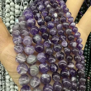 Natural purple amethyst round beads for handmade DIY jewelry making accessories