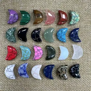 20 mm maanvormige natuurlijke kristallen en edelsteen cabochons voor het maken van sieraden