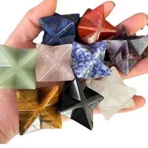 Merkaba-Sterne aus natürlichem Kristall für Energieheilung und Dekoration in Edelsteinen