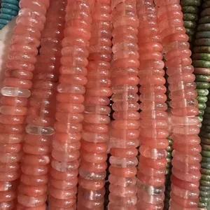 4x12mm peach natural stone abacus beads for DIY jewelry making accessories and crafts