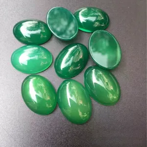 Cabochons ovales en agate verte naturelle pour la fabrication de bijoux DIY et bagues