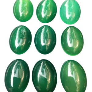 Cabochons d'agate verte ovale naturelle pierres polies pour l'incrustation de bijoux DIY