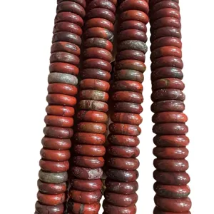 Natural red stone disk spacer beads 4x12mm for DIY handmade jewelry making supplies