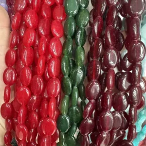 Ovale eiförmige Chalcedon Steinperlen 13x18mm für DIY Schmuckherstellung Zubehör