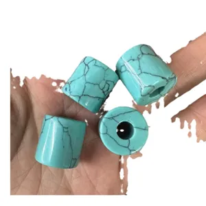 9x9mm turquoise cylinder large hole beads for DIY jewelry making and bracelets