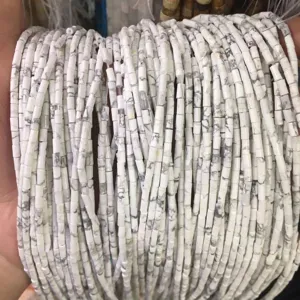 Natural white turquoise 2x4mm tube stone beads strands for DIY jewelry making crafts