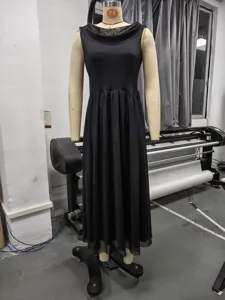 Black sleeveless cowl neck maxi dress for women elegant party vacation style daily wear apparel