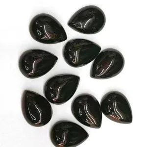 Natürlicher schwarzer Achat Wassertropfen Cabochon für Schmuckherstellung Zubehör