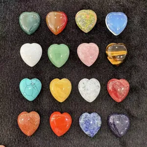 Cabochon à Dos Plat en Pierre Naturelle d'Agate Polie Forme de Cœur Gemmes en Vrac pour Collier DIY Pendentif Fournitures de Bijoux En Gros