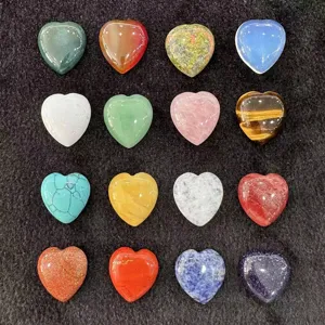 Collection de cabochons en agate naturelle et pierres précieuses en forme de cœur pour DIY