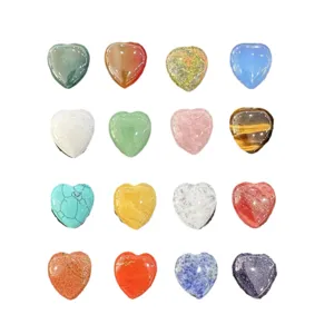 Divers cabochons en pierre naturelle agate en forme de cœur pour bijoux DIY, lot de 16 pièces