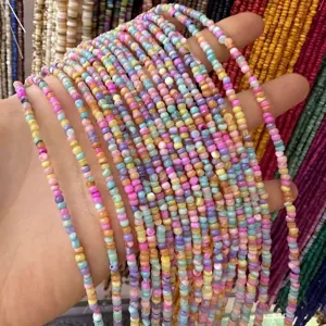 3mm colorful natural shell heishi beads for DIY bracelet and necklace jewelry making