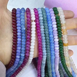 Natural Stone Beads Abacus Rondelle Beads Crystal Agate Tiger Eye Loose Beads For DIY Jewelry Making Accessories Spacer Beads