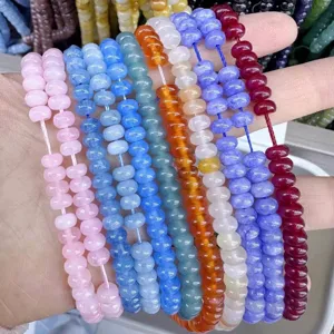 4x6mm natural stone abacus beads in multi-color strands for DIY jewelry