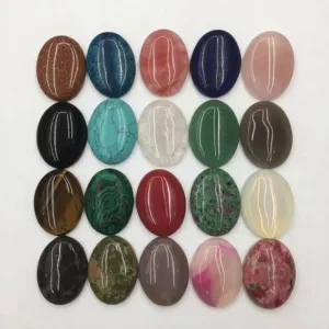 Cabochons mixtes en pierre naturelle ovale pour création bijoux DIY 30x40mm forme d'œuf