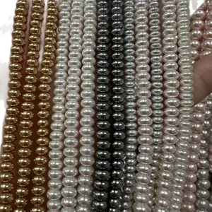 High-luster colorful imitation pearl abacus beads for DIY jewelry making accessories