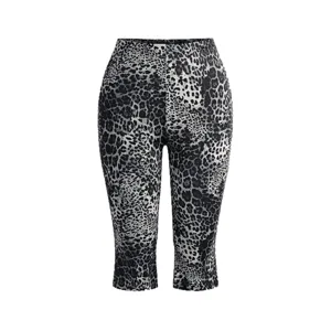 Women casual leopard print 5-point shorts fashion grey shorts for daily wear outdoor.