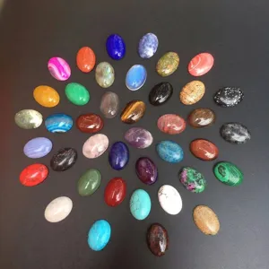 Variété de cabochons en pierre naturelle ovale, agate et lapis-lazuli pour bijoux DIY