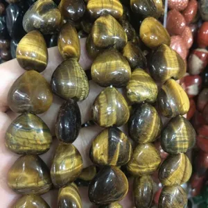 Natuurlijke tijgeroog hartvormige losse kralen voor handgemaakte DIY-sieraden accessoires