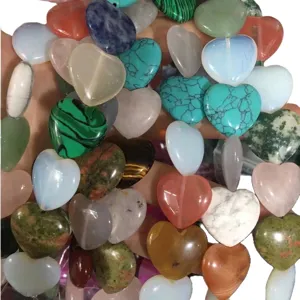 Kleurrijke 16-20mm hartvormige natuursteen agaat kralen voor DIY sieraden maken set