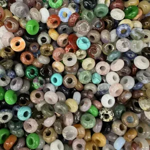 Perline in Pietra Naturale a Foro Grande Rondelle Abaco 6x12mm Foro 5mm Perline Distanziatrici per Creazione Gioielli Fai da Te Bracciale