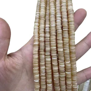 Perles d'espacement en forme de disque en coquille naturelle 1x6mm pour bijoux DIY