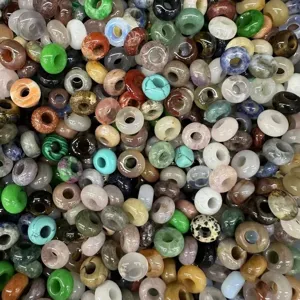 Perle in pietra naturale 6x12mm a foro largo per la creazione di gioielli e braccialetti fai-da-te