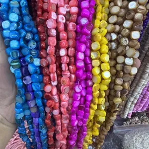 7-8mm φυσικές χάντρες από κοχύλια γλυκού νερού σε ακανόνιστα στρογγυλά σχήματα