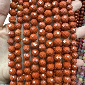 Natürliche facettierte rote Jaspisperlen für DIY-Schmuckherstellung und Design