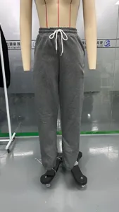 Women's high waist casual joggers solid color sweatpants with pockets and drawstring detail