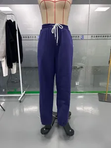 Women solid color high waist jogger sweatpants with pockets and drawstring casual pants.
