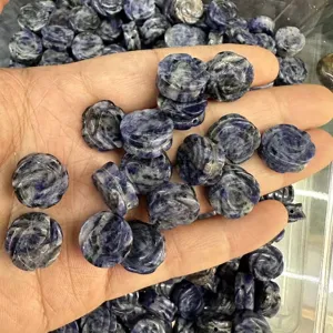 14mm doppelseitig geschnitzte Rosen Natursteinperlen für DIY Schmuck