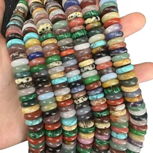 Natural mixed stone spacer beads for DIY jewelry making handmade bracelets