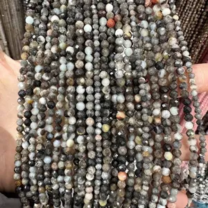 Close-up of faceted natural stone beads for DIY jewelry making