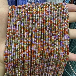 Multi-colored faceted zircon square loose beads for DIY jewelry and clothing accessories