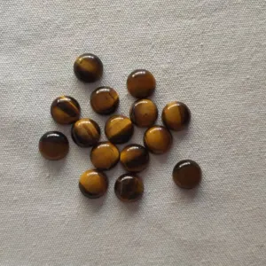 Natural tiger eye stone flat back round cabochons for DIY jewelry making accessories