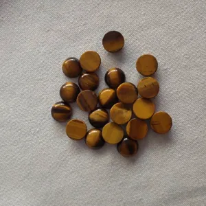 Natural tiger eye stone flat round cabochons for DIY jewelry making jewelry accessories